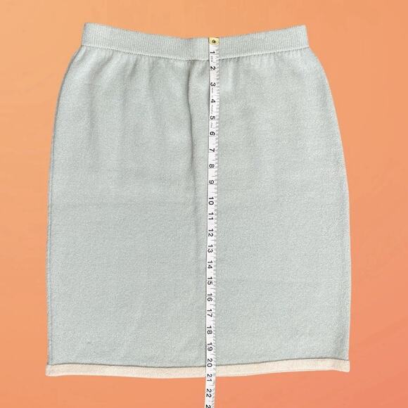 ST. JOHN COLLECTION by Marie Green Cream Vintage 80s Size 6 M Sweater Knit Skirt - Picture 9 of 10